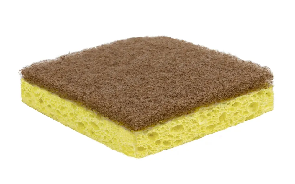 Sponge with Natural Scrub Non-Scratch 3x3 (Wrapped), Brown 0
