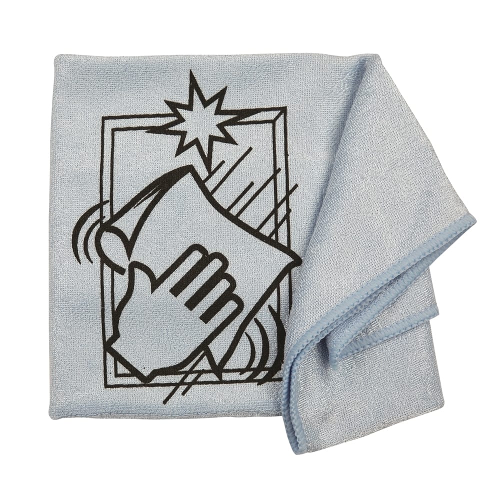Microfiber Cloths Printed, Used for Glass Cleaning 16x16 Blue 0