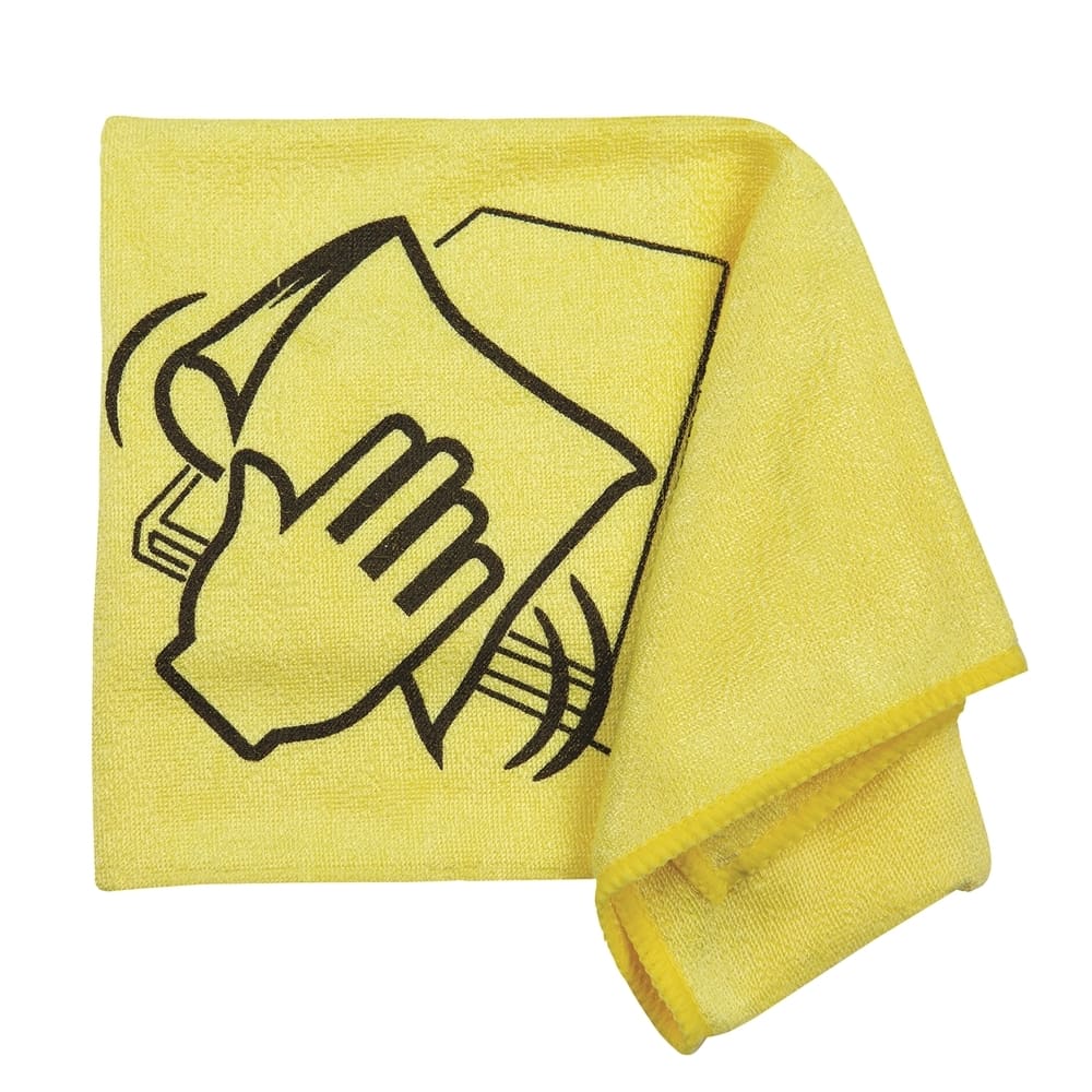 Microfiber Cloths Printed, Counter Top Cleaning, 16x16 Yellow 0