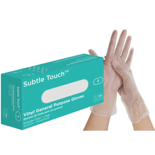 Subtle Touch Vinyl Gloves Powder Free, Clear, Small