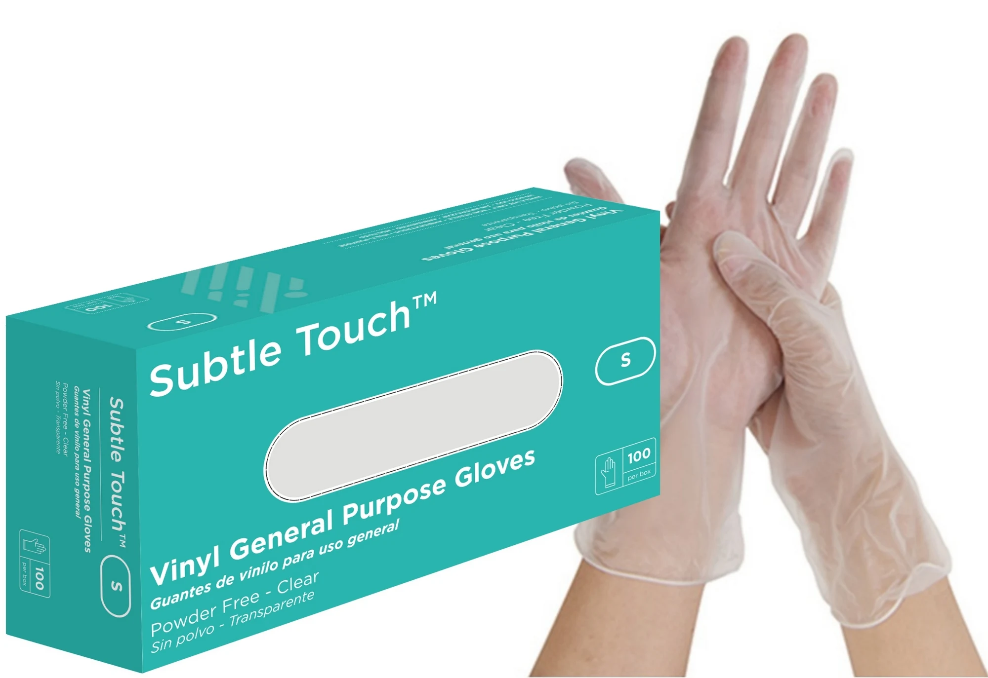 Subtle Touch Vinyl Gloves Powder Free, Clear, Small 0
