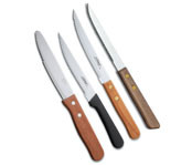 Jumbo Steak Knife (5" Blade with Round Tip & Wooden Handle) - 1 Dozen