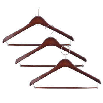Walnut Contoured Hangers (Ball Top) - 100/cs 0