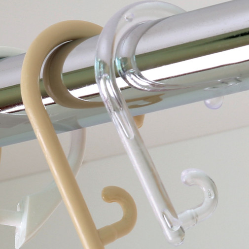 J Shape Shower Curtain Hooks - 1 dz. 0