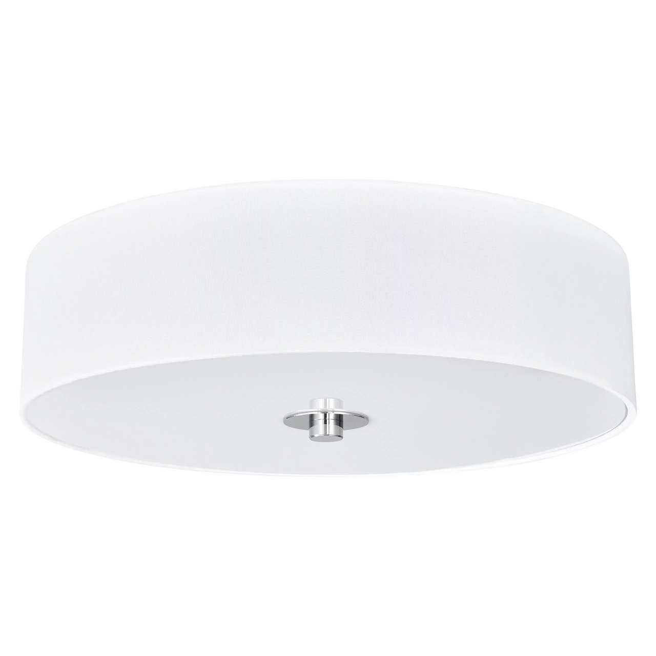 14"W Ceiling Light with White Linen Shade