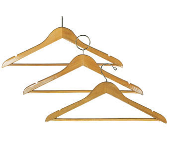 Heavyweight Hardwood Hangers w/ Clips (Open Hook) - 100/cs. 0
