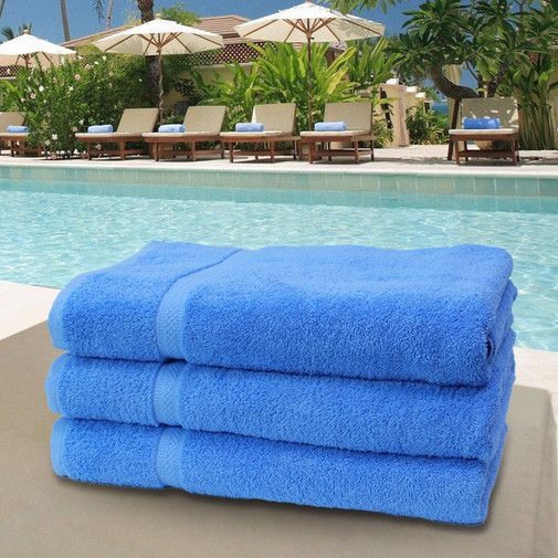 Martex Carribean 35" x 68" Bahama Blue Pool Towel - 22 lbs/dz. 1