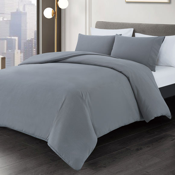 LodgMate Solid Colored Duvet Cover - King 105"x98" 2