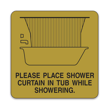 4"x4" Engraved Message Sign - Place Shower Curtain 0
