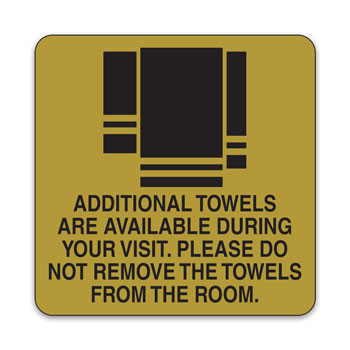 4"x4" Engraved Message Sign - Additional Towels 0