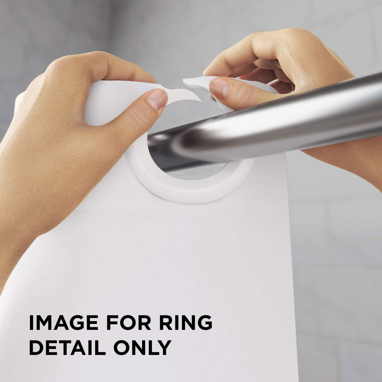 Enda Easy Hang White Shower Curtain - 71"W x 74"L - 12/ctn. 1