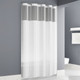 Inspire Frame Easy Hang White Shower Curtain w/ Window & Liner - 71"W x 77"L 3