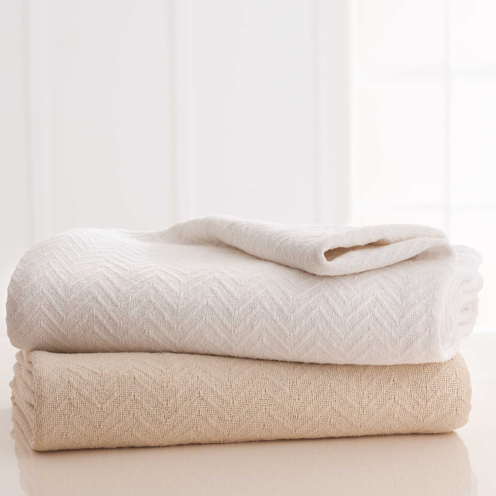 Grand Patrician Herringbone Cotton Blanket - Twin 66" x 90"