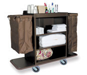 High Capacity Deluxe Metal Housekeeping Cart 0