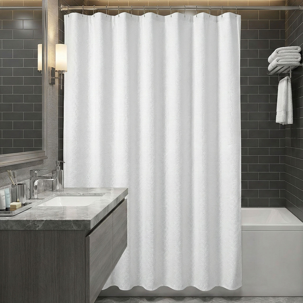 Jacquard Shower Curtain - 71" x 71" - 12/ctn.