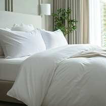 Millennium 250 ct. Striped White Pillow Sham - Queen 20" x 30" 1
