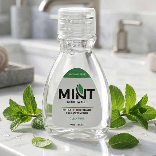 1 oz. Mint Mouthwash Bottle - 150/cs. 2