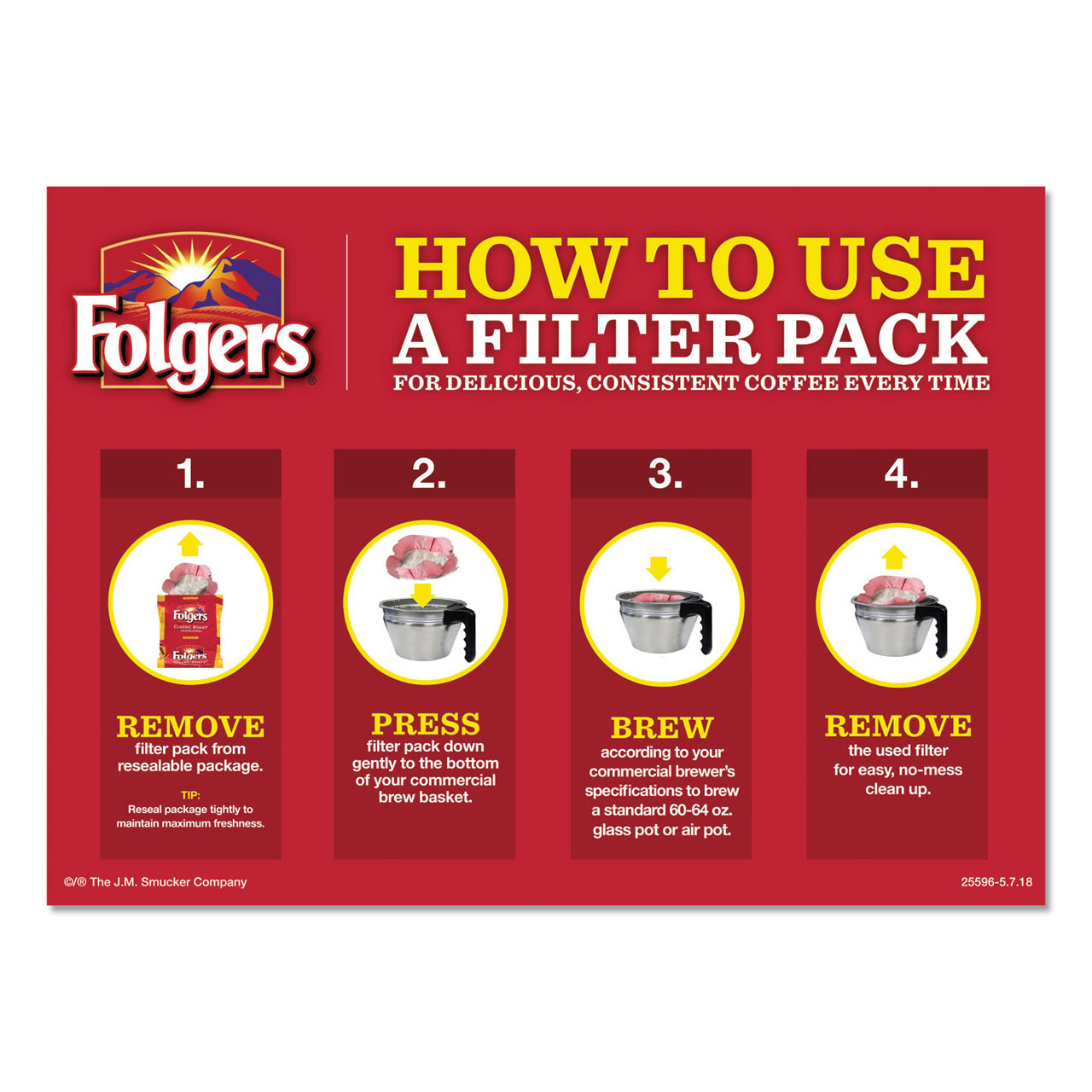 Folgers Regular Coffee 12-Cup Filter Pouch - 40/cs. 1