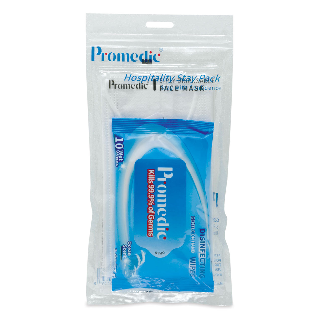 Promedic Hospitality Pack (Each Kit Contains: 2 Masks 10 Wipes) 1
