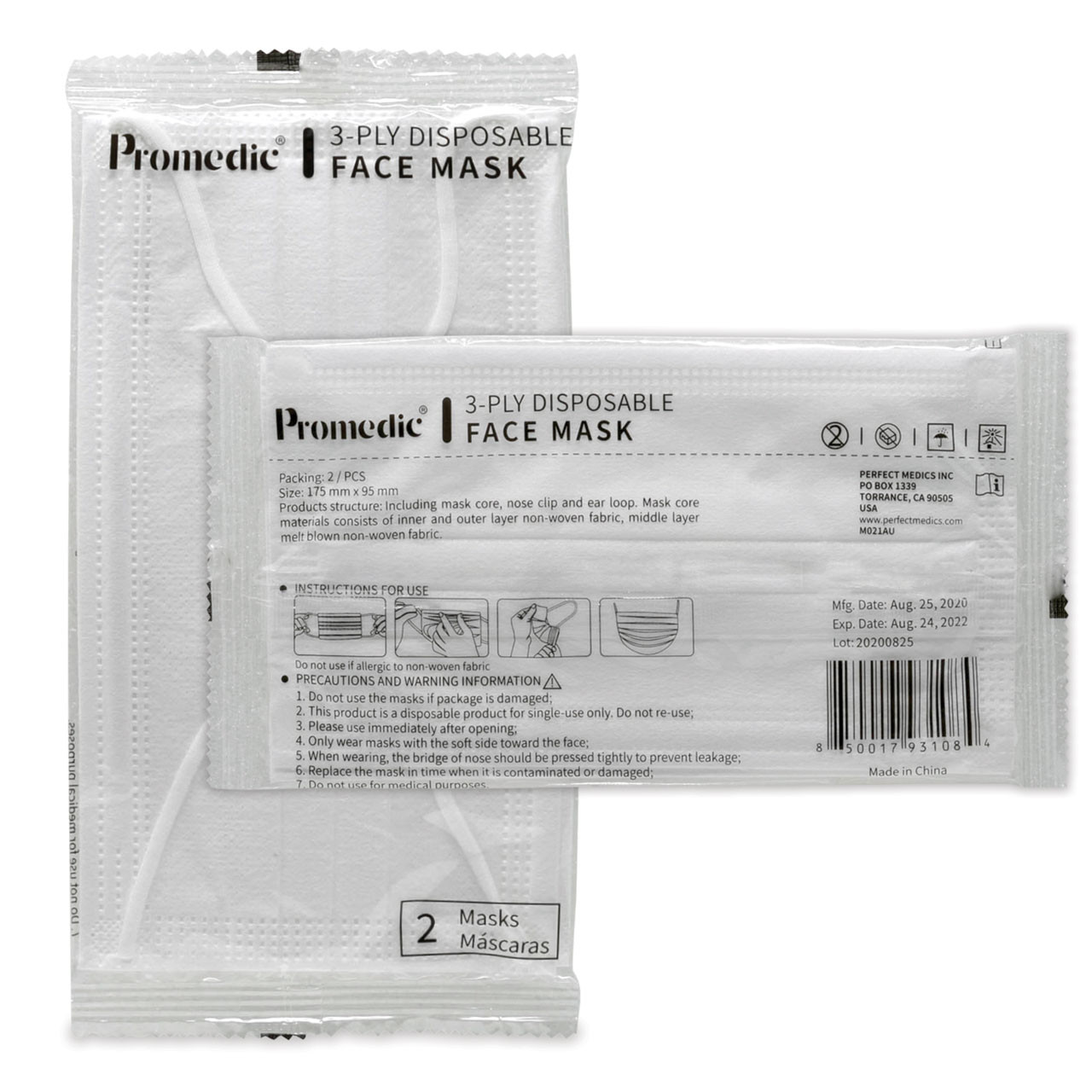 Promedic Hospitality Pack (Each Kit Contains: 2 Masks 10 Wipes) 2