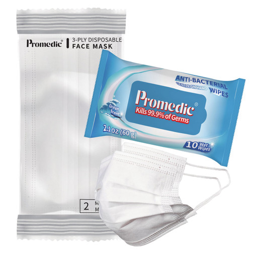 Promedic Hospitality Pack (Each Kit Contains: 2 Masks 10 Wipes) 3