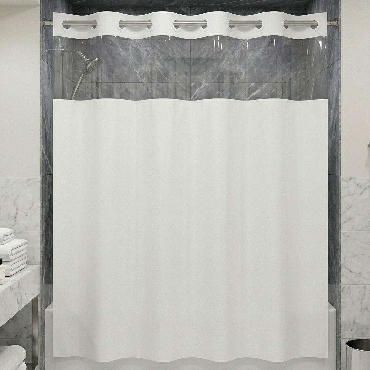 71" x 74" Vision Poly Shower Curtain - 12/ctn.