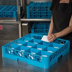 OptiClean™ 16-Compartment Divided Glass Rack