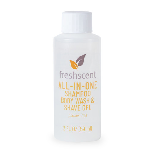 Freshscent 2 oz. 3-in-1 (Shampoo, Body Wash & Shave Gel) Bottle - 96/cs. 0