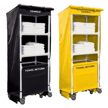 2-Shelf Towel Station w/6 Bushel Cart - 79" H