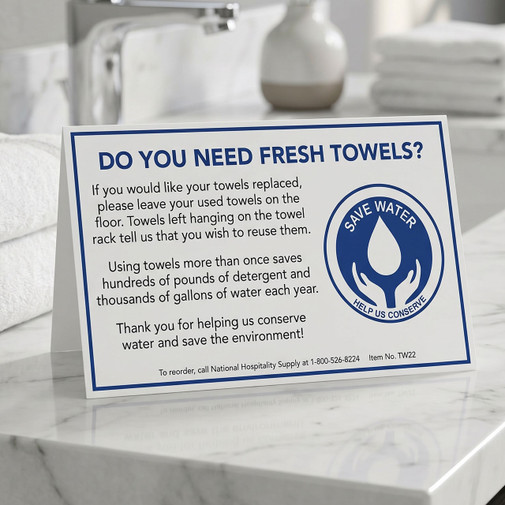 Fresh Towels? Table Tent Signs - 100/pk. 1
