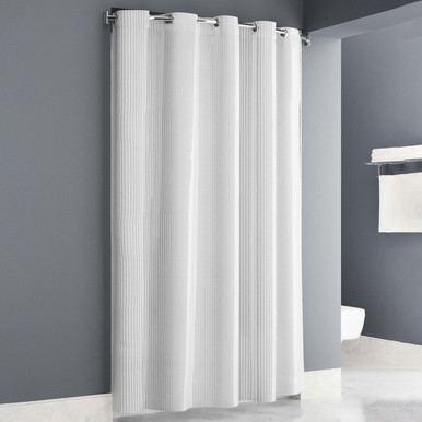 Vertical Stripe Shower Curtain with Easy Hang Rings - 71" x 73" 0