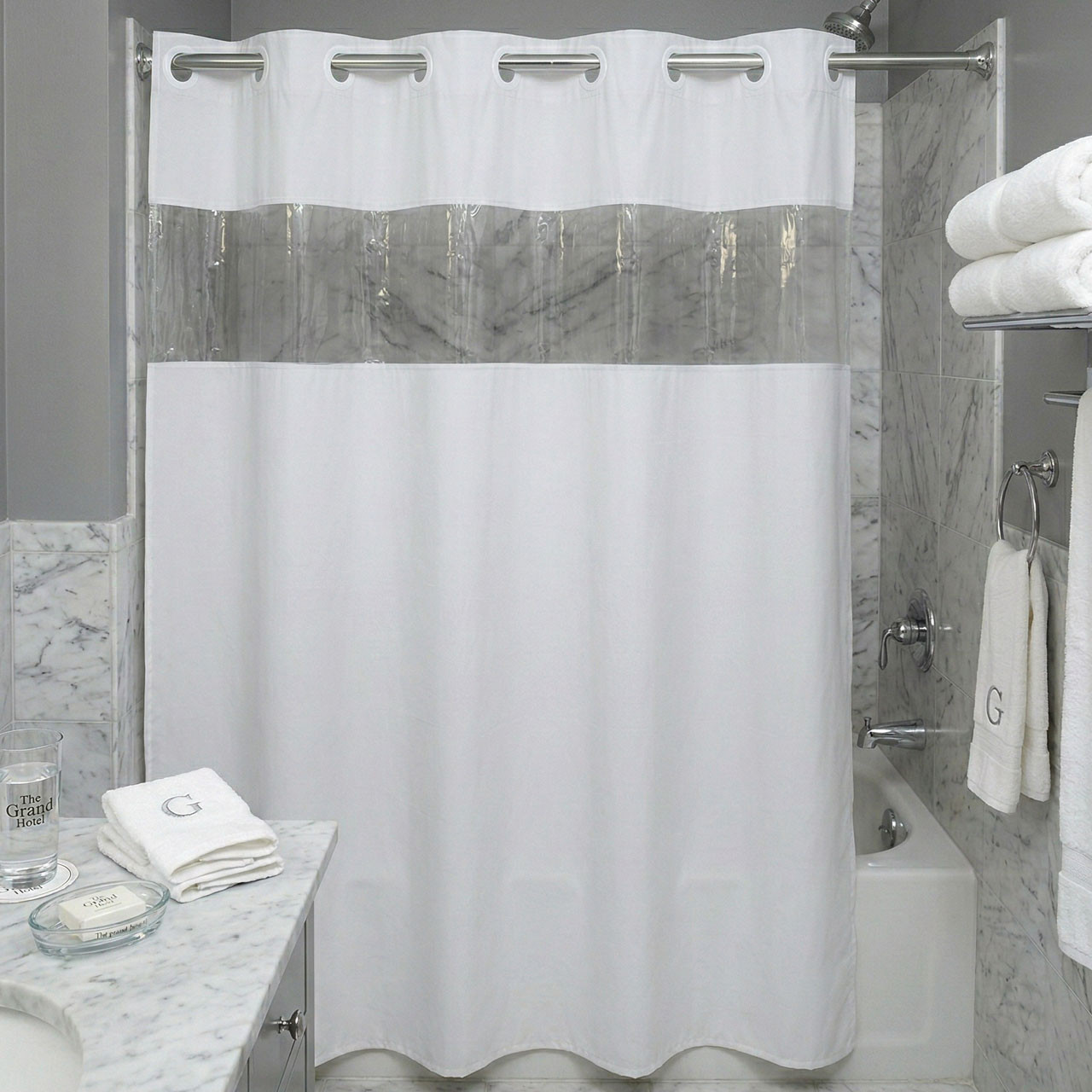 71" x 74" Vision Vinyl Shower Curtain - 12/ctn.
