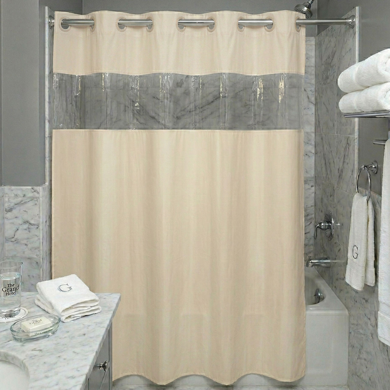 71" x 74" Vision Vinyl Shower Curtain - 12/ctn. 0