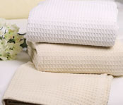 Waffle Weave Cotton Blanket - Queen 90" x 90" 0