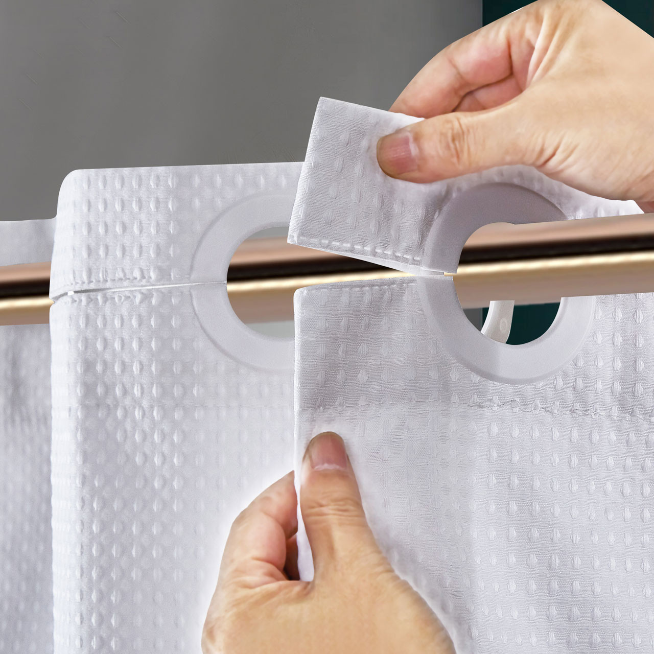 71" x 74" Mini Waffle Poly Shower Curtain - 12/ctn. 2