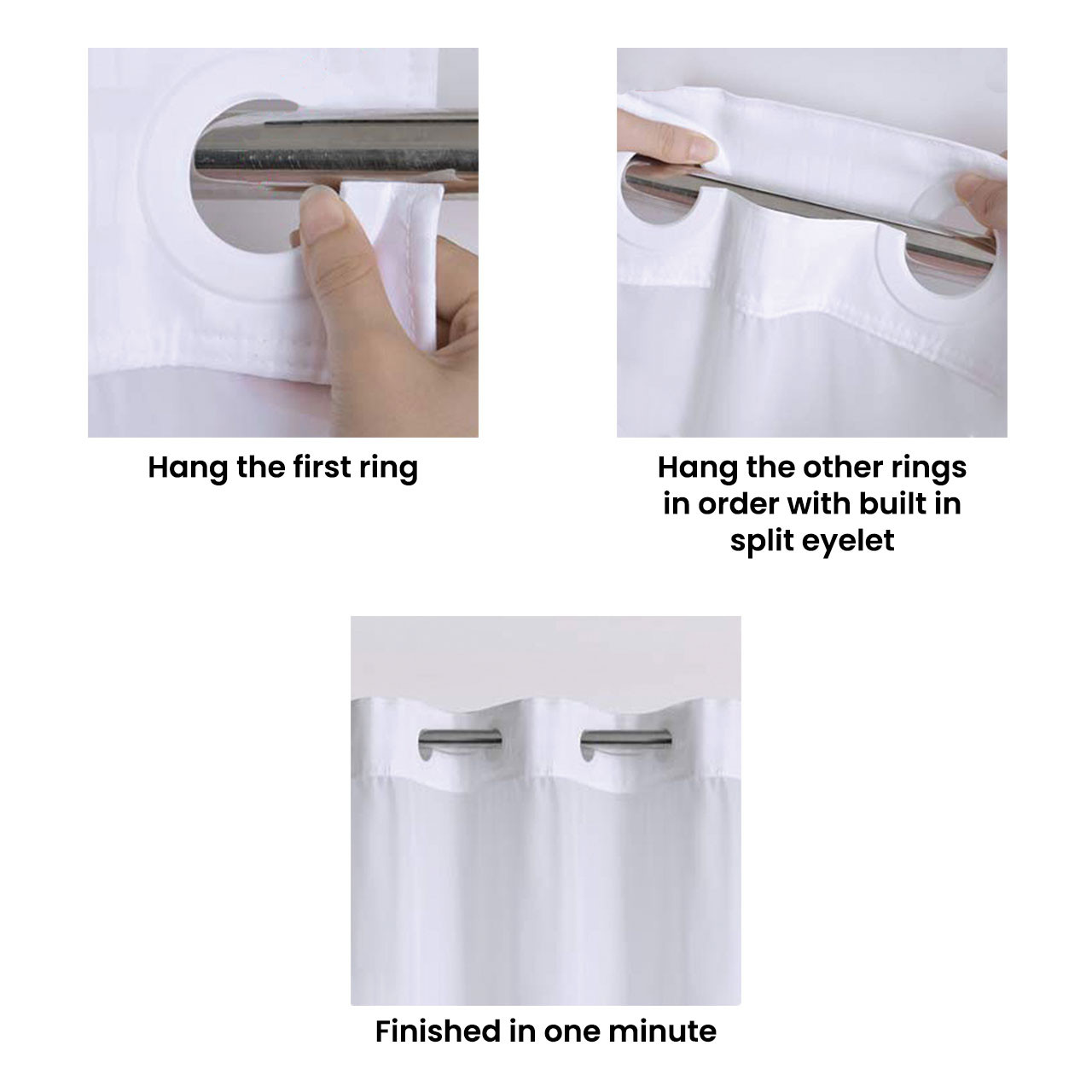71" x 74" Mini Waffle Poly Shower Curtain - 12/ctn. 3
