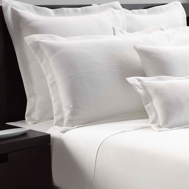 Wavy Jacquard White Woven Top Sheet - Full/Queen 96" x 115" 0